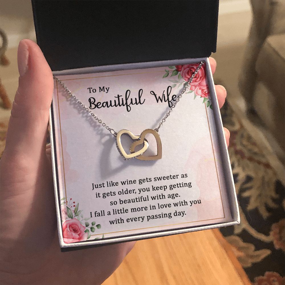To my beautiful wife  Interlocking Hearts necklace
