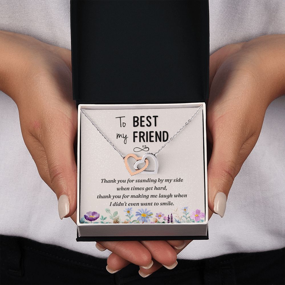 To my best friend-Thank you Interlocking Hearts necklace template
