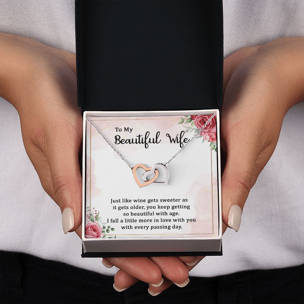 To my beautiful wife  Interlocking Hearts necklace