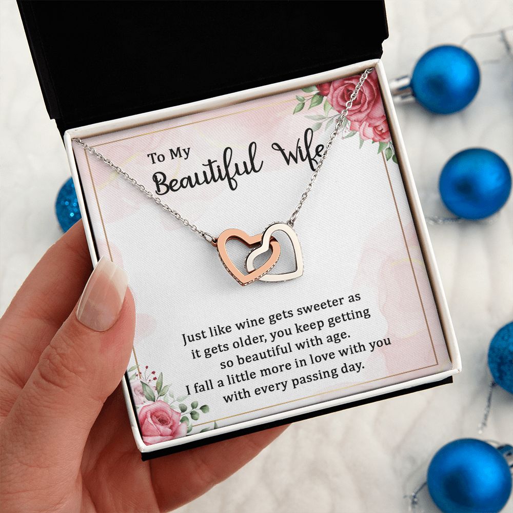 To my beautiful wife  Interlocking Hearts necklace