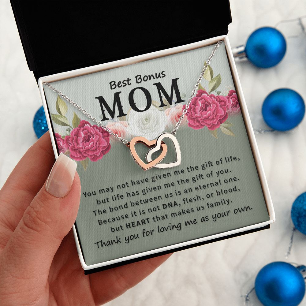 Best bonus mom- Interlocking Hearts necklace