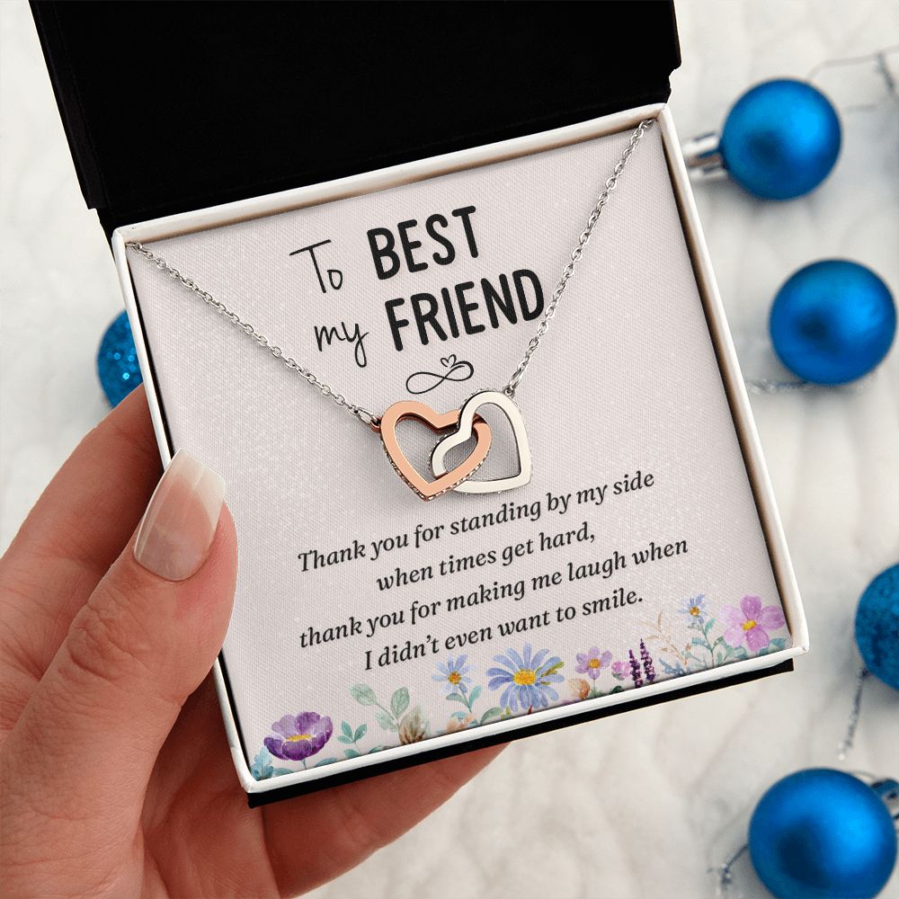 To my best friend-Thank you Interlocking Hearts necklace template