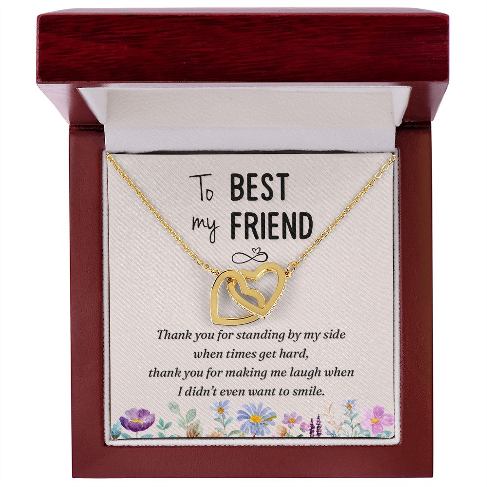 To my best friend-Thank you Interlocking Hearts necklace template