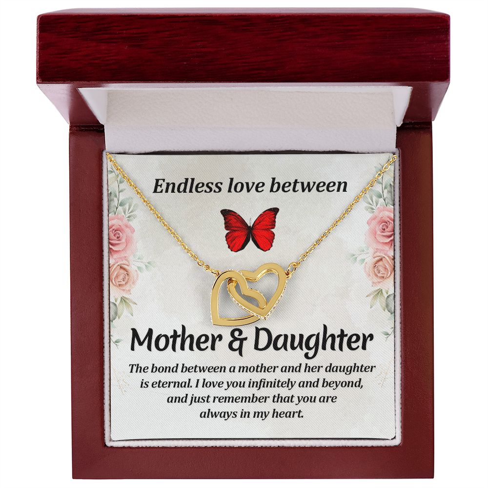 Endless love between mother and daughter Interlocking Hearts necklace template