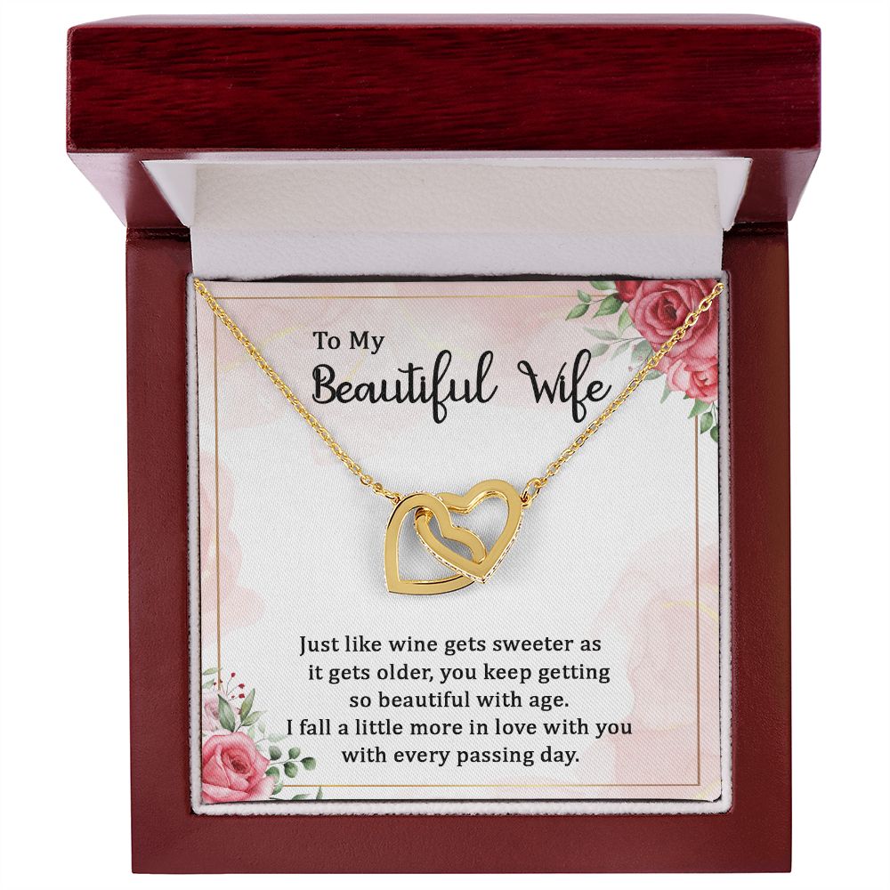 To my beautiful wife  Interlocking Hearts necklace