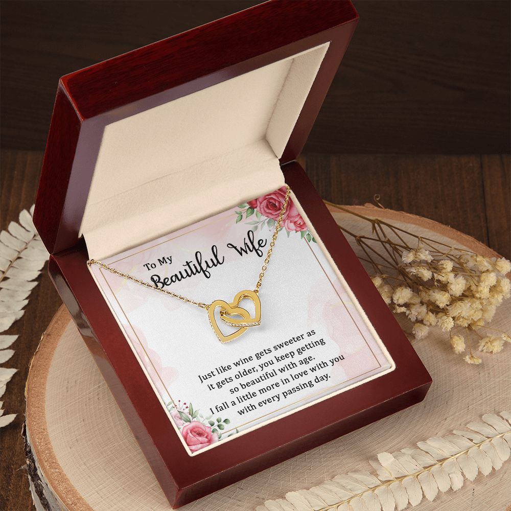 To my beautiful wife  Interlocking Hearts necklace