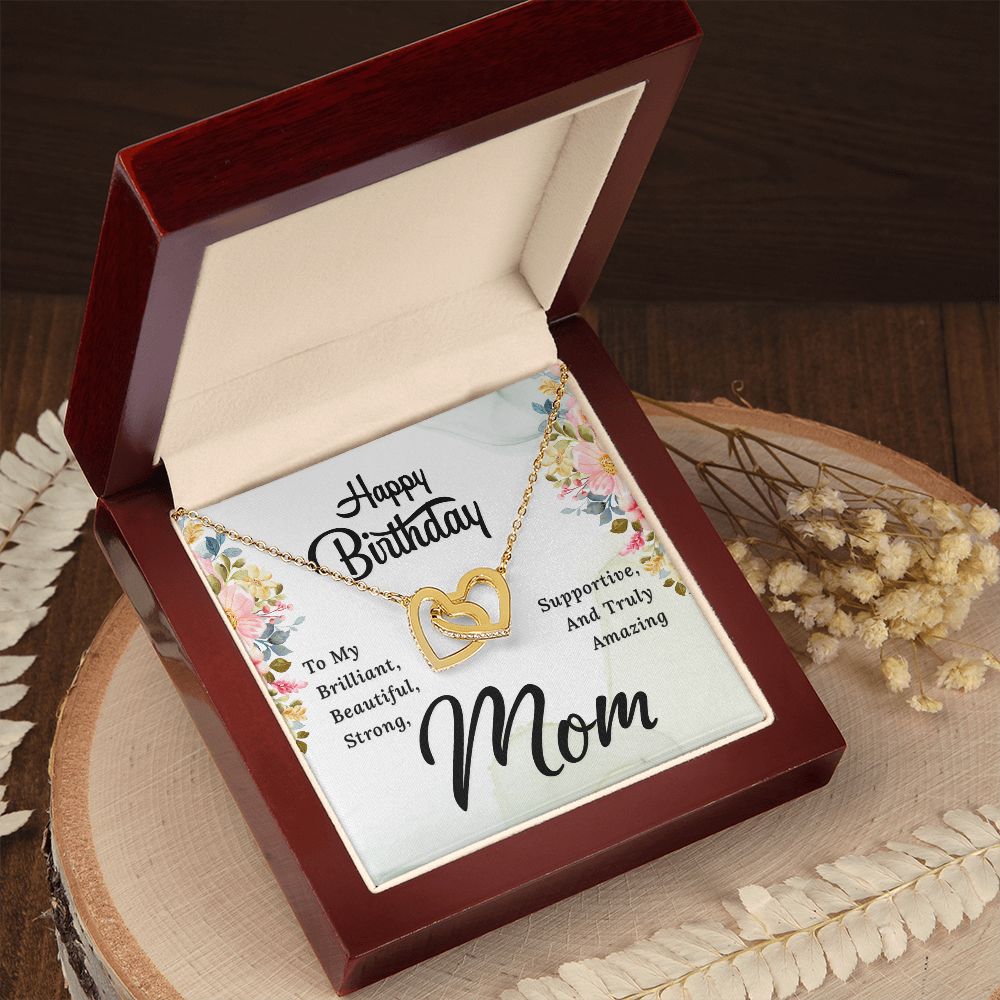 Happy Birthday Mom. Interlocking Hearts necklace template