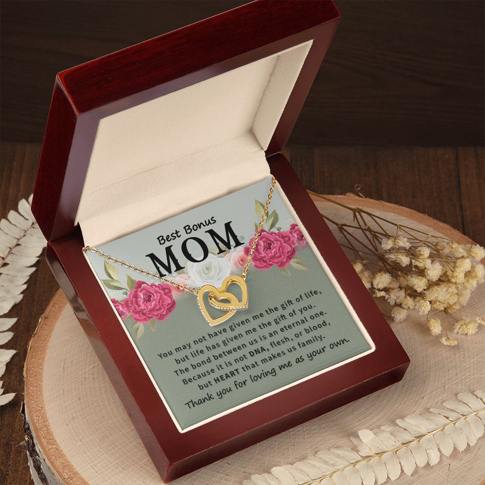 Best bonus mom- Interlocking Hearts necklace