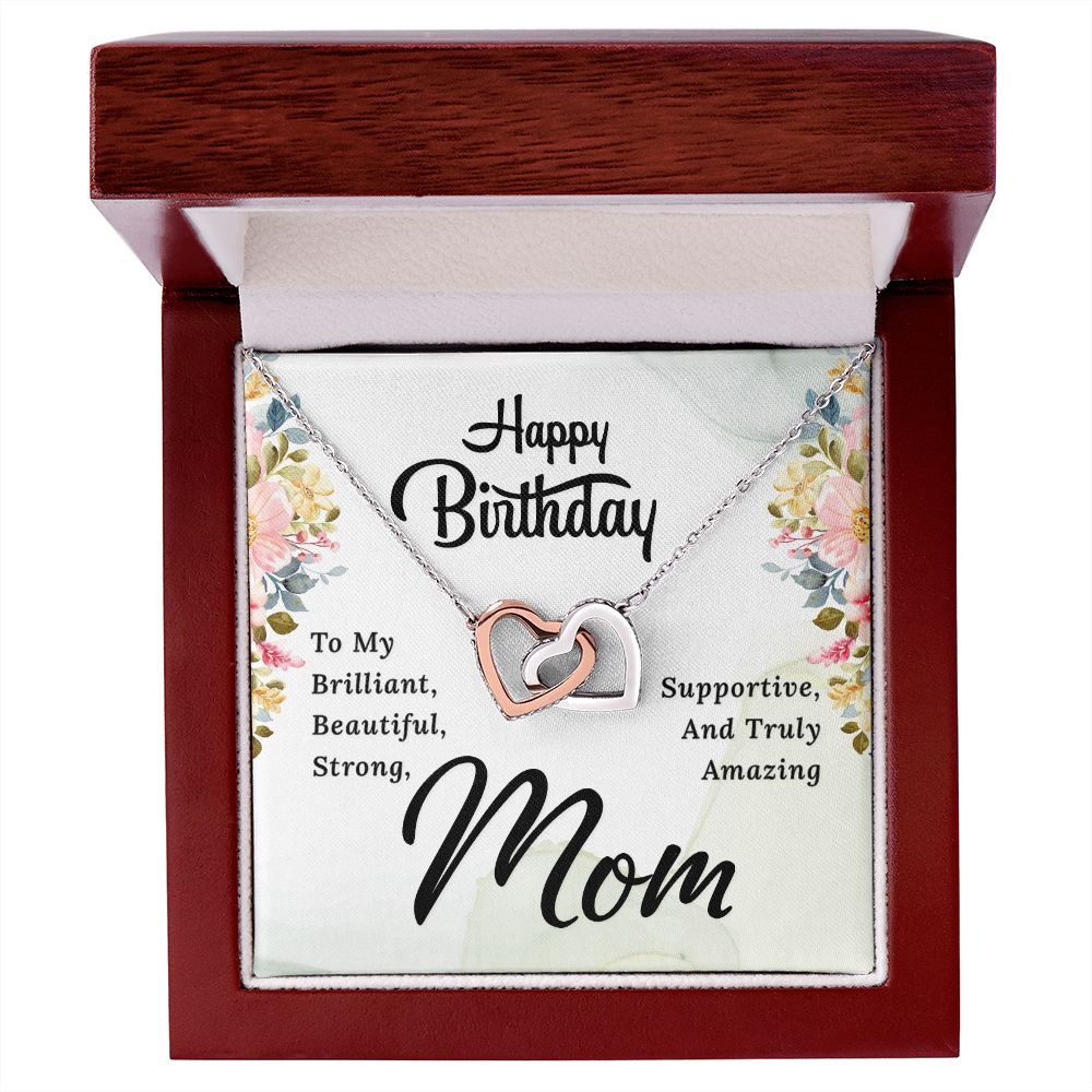 Happy Birthday Mom. Interlocking Hearts necklace template