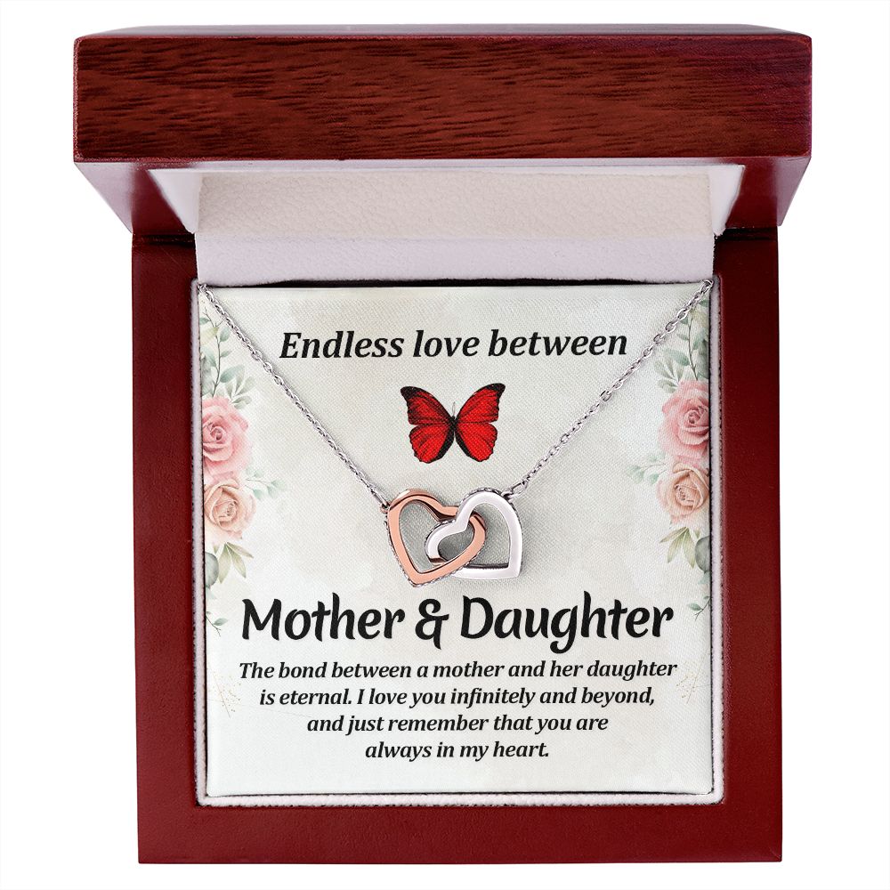 Endless love between mother and daughter Interlocking Hearts necklace template