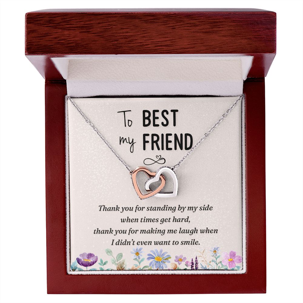 To my best friend-Thank you Interlocking Hearts necklace template