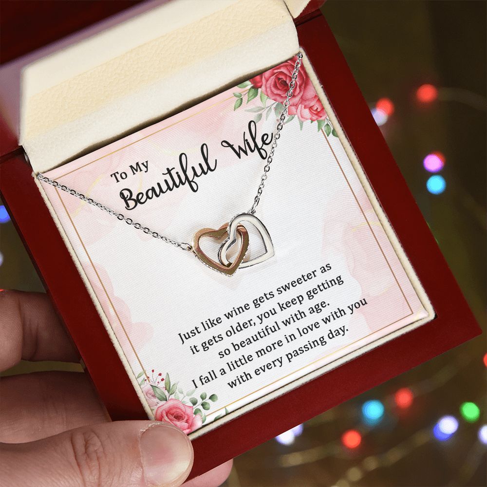 To my beautiful wife  Interlocking Hearts necklace