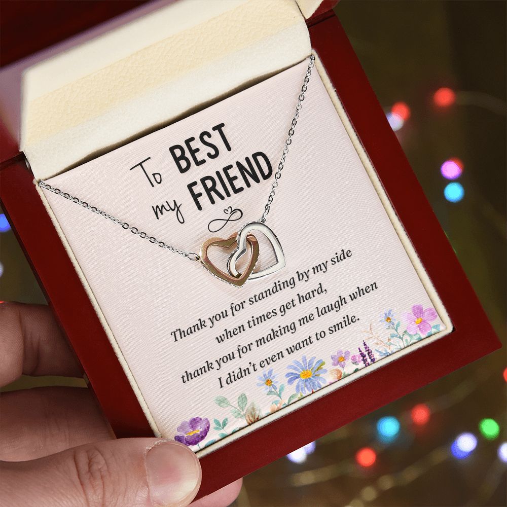 To my best friend-Thank you Interlocking Hearts necklace template