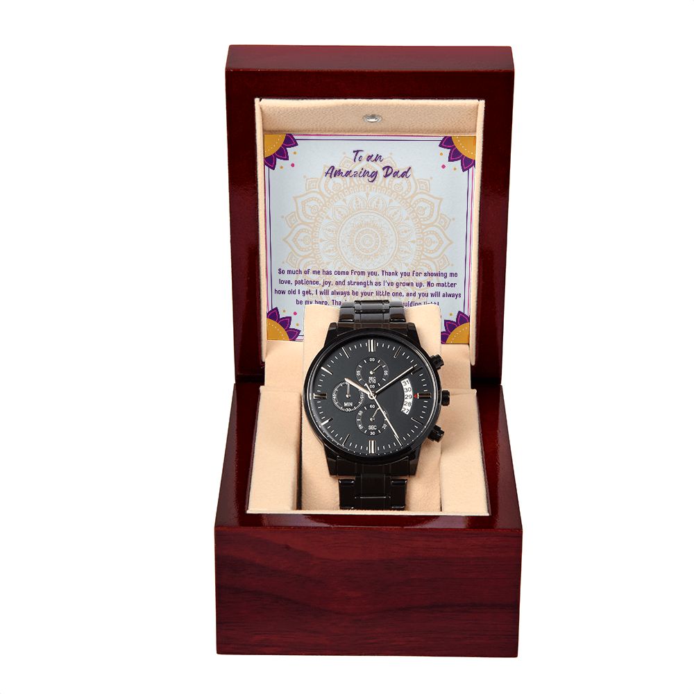 To An Amazing Dad Diwali Black Chronograph Watch Gift Set