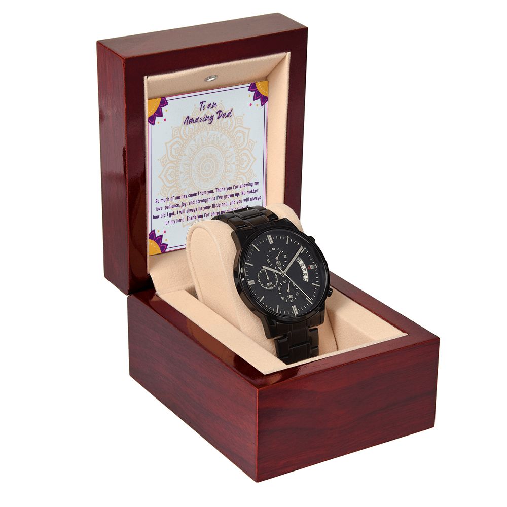 To An Amazing Dad Diwali Black Chronograph Watch Gift Set