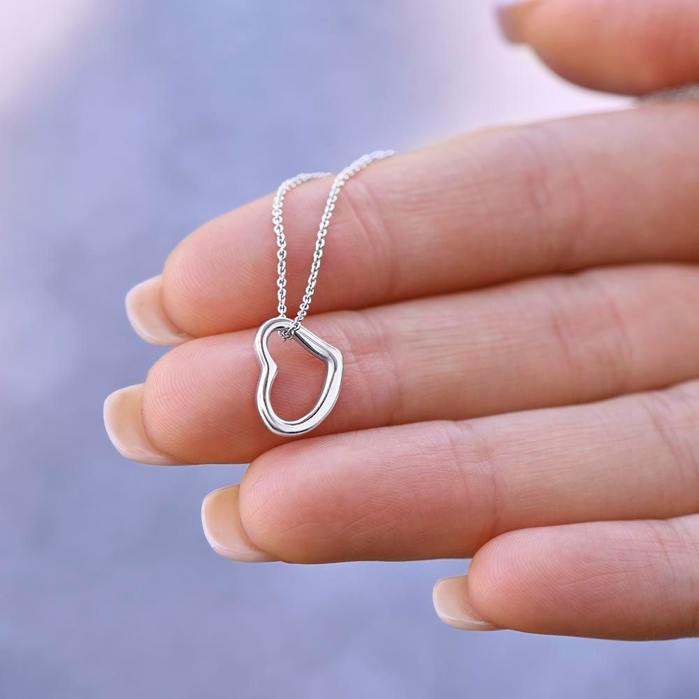 To My Wife Happy Anniversary My Love beautiful Delicate Heart Necklace