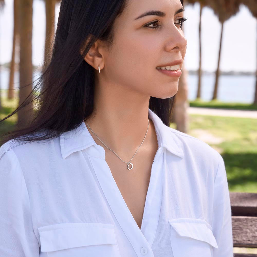 To My Wife Happy Anniversary My Love beautiful Delicate Heart Necklace