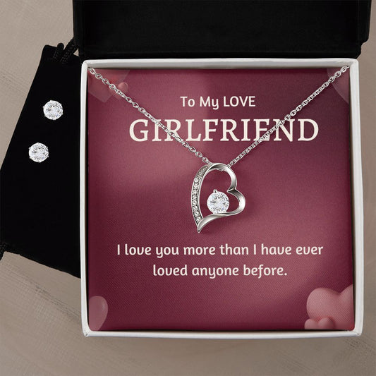 48 Forever Love Necklace and Cubic Zirconia Earring Set