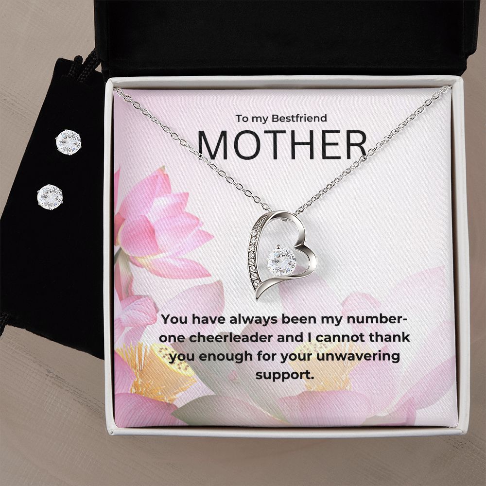 95 Forever Love Necklace and Cubic Zirconia Earring Set