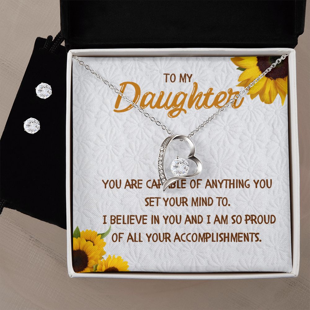 72 Forever Love Necklace and Cubic Zirconia Earring Set