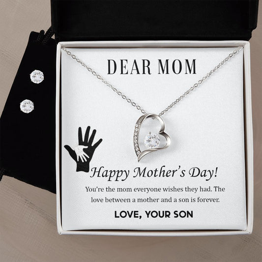 Dear Mom, Happy Mother’s Day! You’re the mom Forever Love Necklace and Cubic Zirconia Earring Set