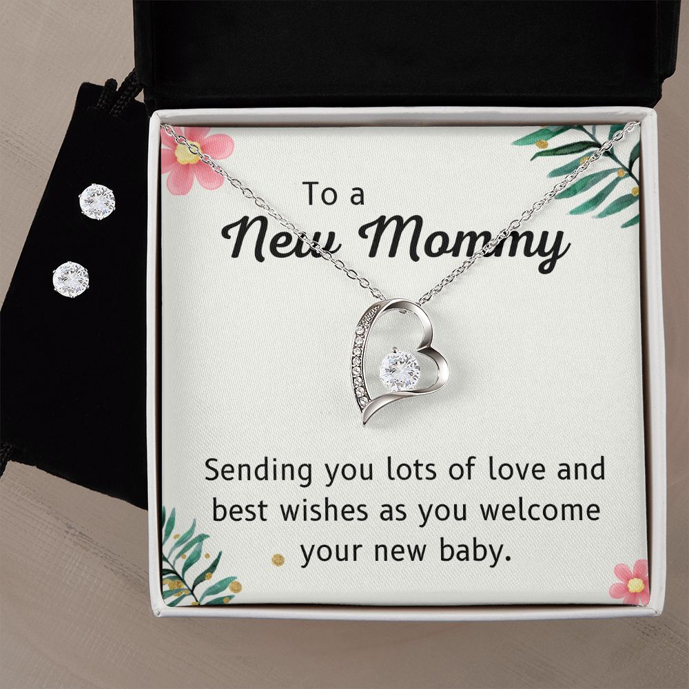 76 Forever Love Necklace and Cubic Zirconia Earring Set