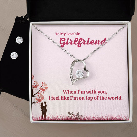 70 Forever Love Necklace and Cubic Zirconia Earring Set