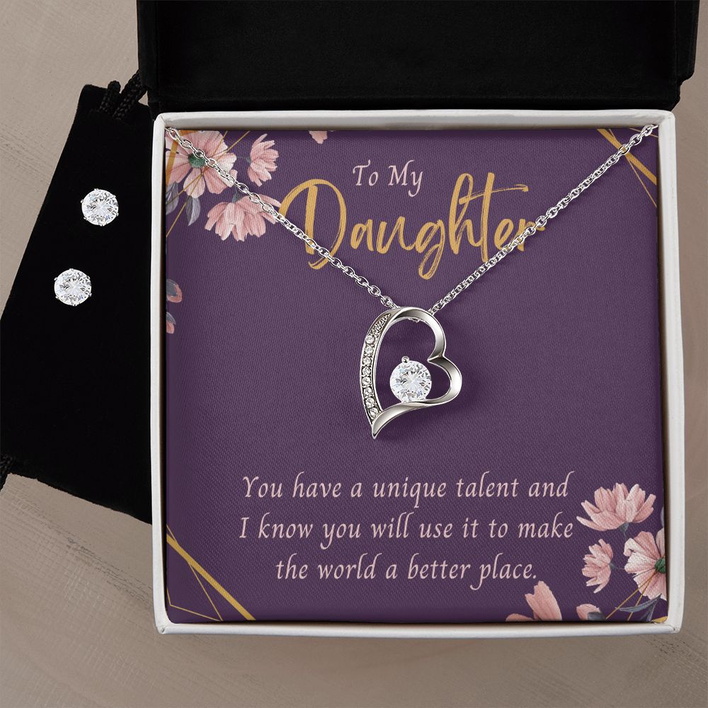 58 Forever Love Necklace and Cubic Zirconia Earring Set