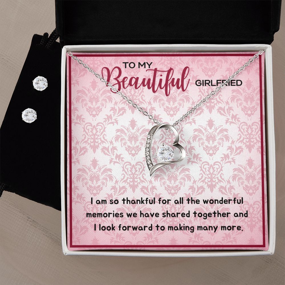 71 Forever Love Necklace and Cubic Zirconia Earring Set