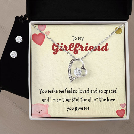 74 Forever Love Necklace and Cubic Zirconia Earring Set