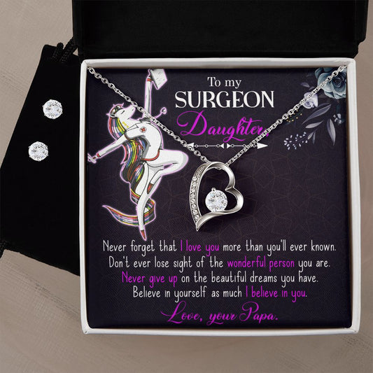 To my surgeon daughter Forever Love Necklace and Cubic Zirconia Earring Set