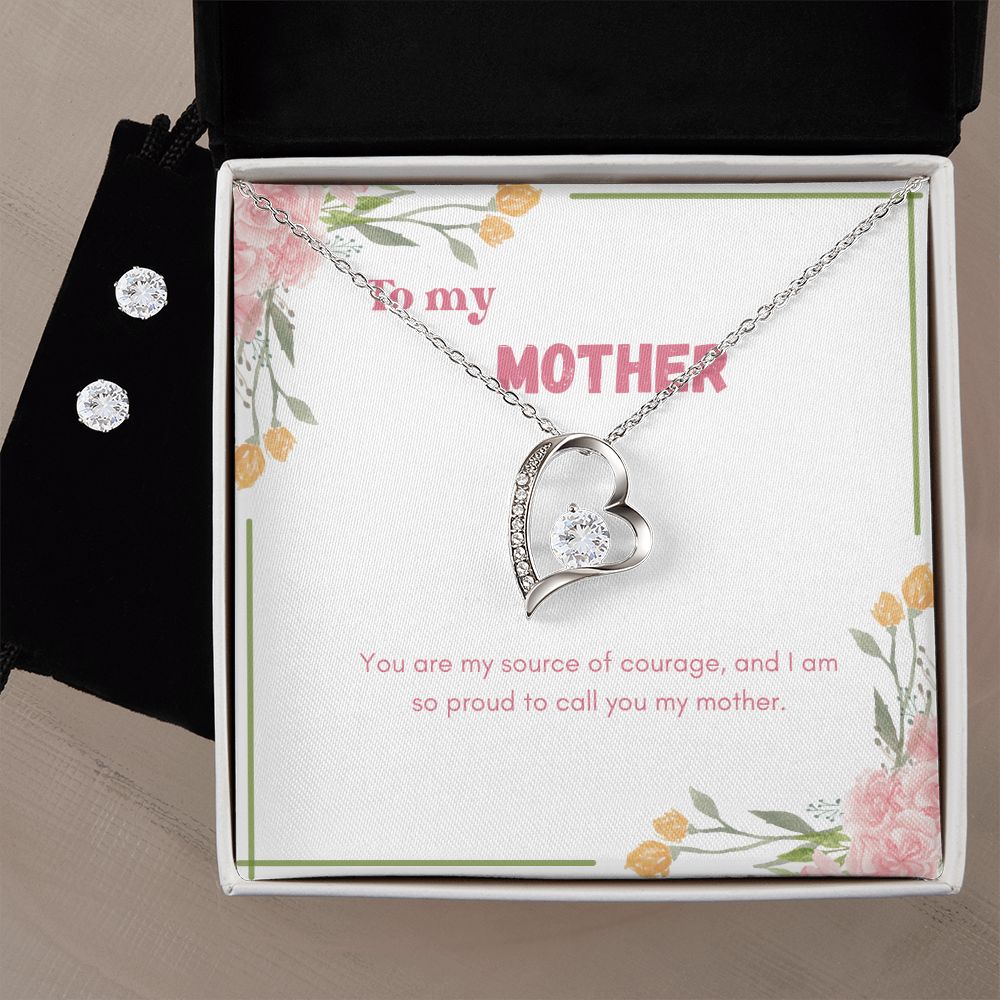89 Forever Love Necklace and Cubic Zirconia Earring Set