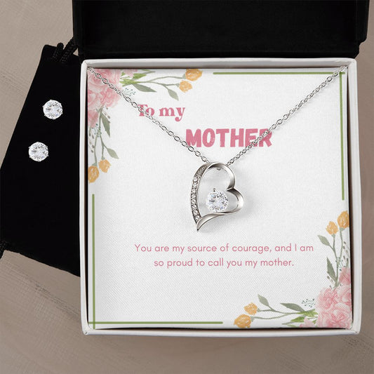 89 Forever Love Necklace and Cubic Zirconia Earring Set