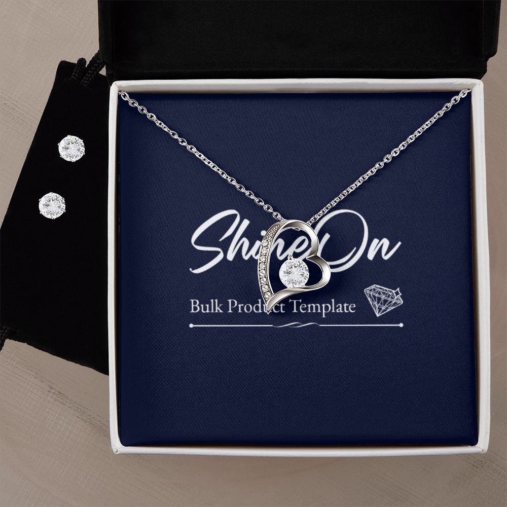 Forever Love Necklace and Cubic Zirconia Earring Set