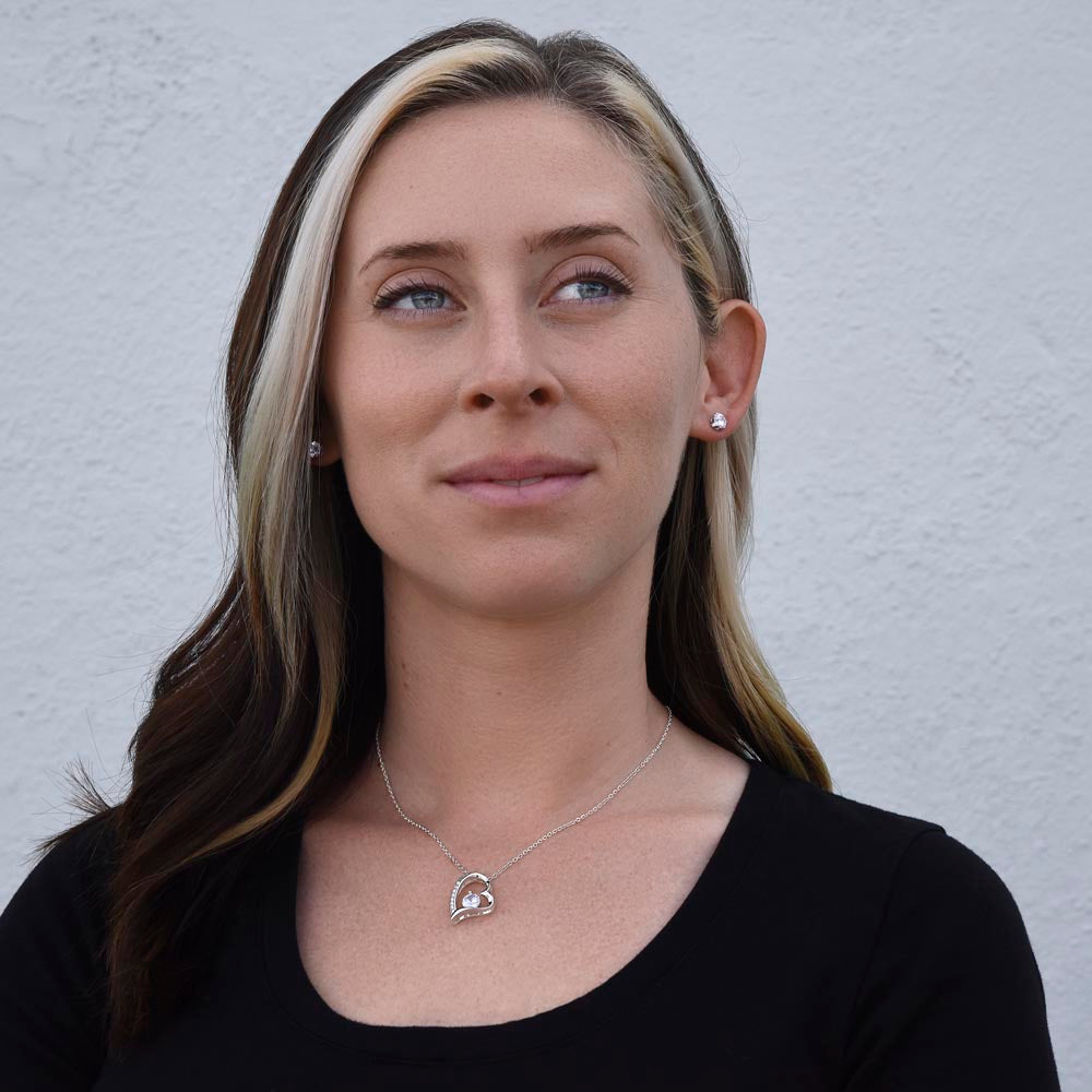 73 Forever Love Necklace and Cubic Zirconia Earring Set