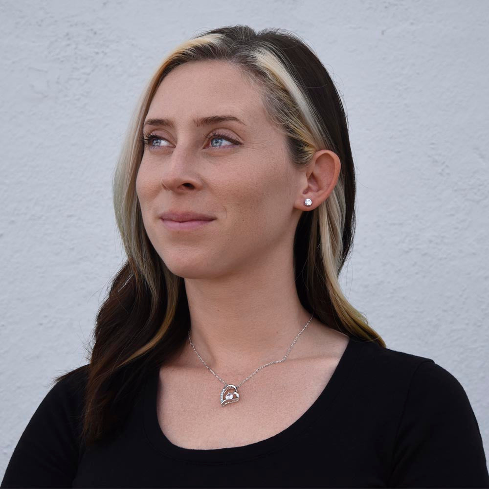 To a New Mom Forever Love Necklace and Cubic Zirconia Earring Set