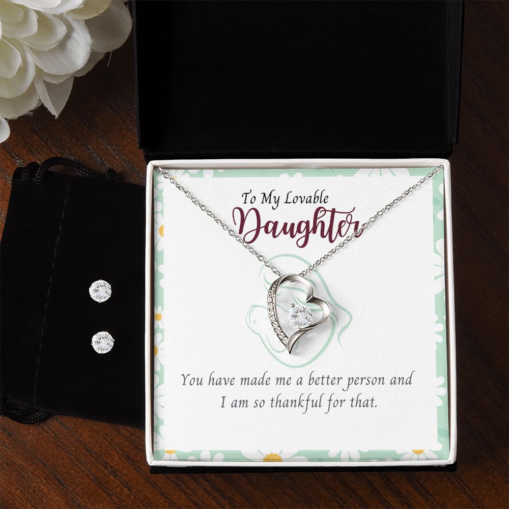 53 Forever Love Necklace and Cubic Zirconia Earring Set