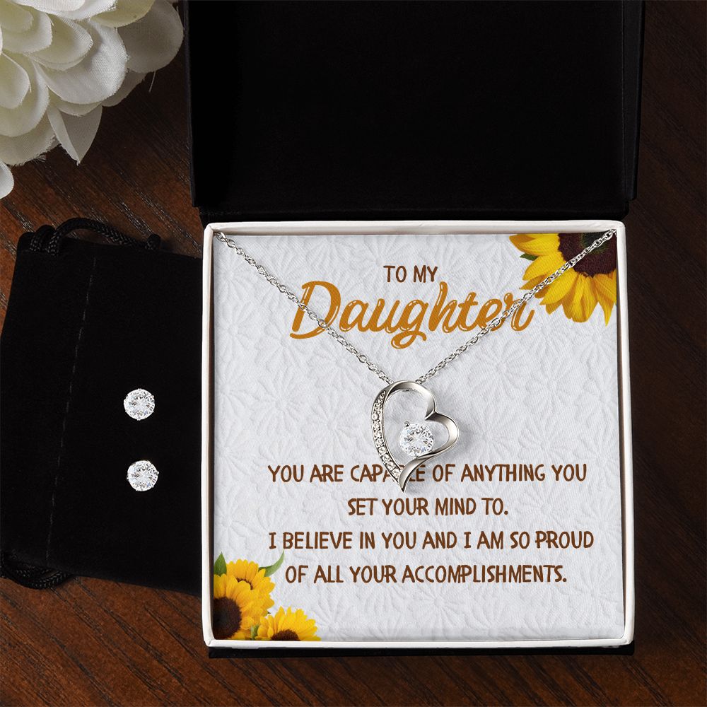 72 Forever Love Necklace and Cubic Zirconia Earring Set