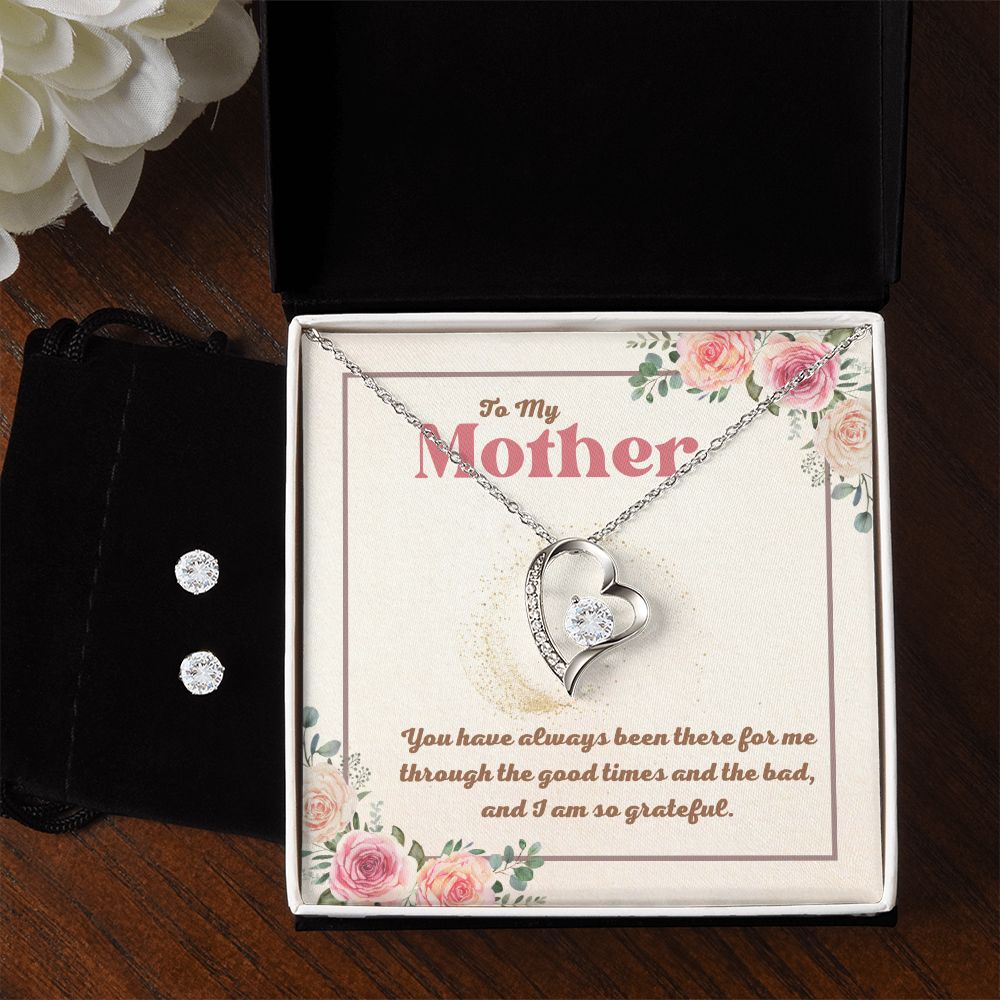 56 Forever Love Necklace and Cubic Zirconia Earring Set