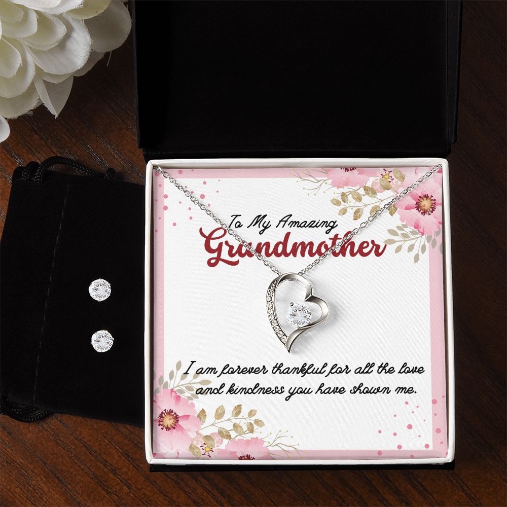 50 Forever Love Necklace and Cubic Zirconia Earring Set