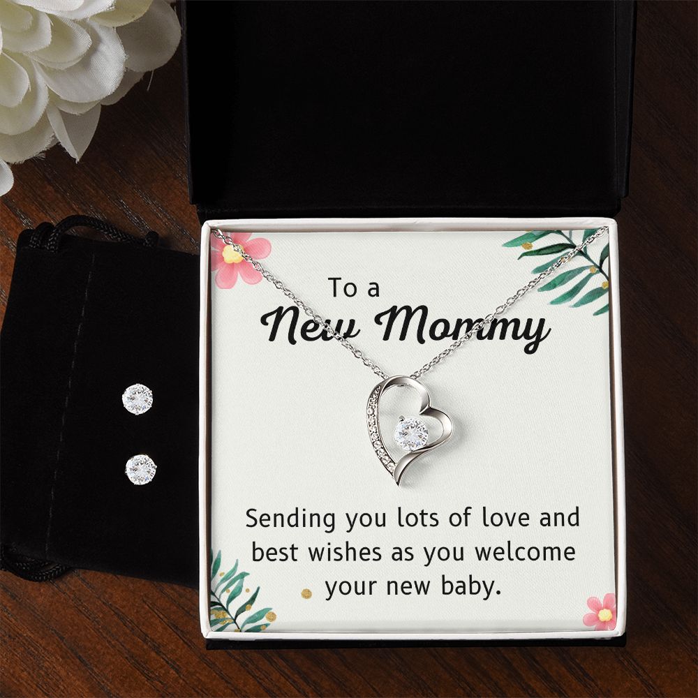 76 Forever Love Necklace and Cubic Zirconia Earring Set