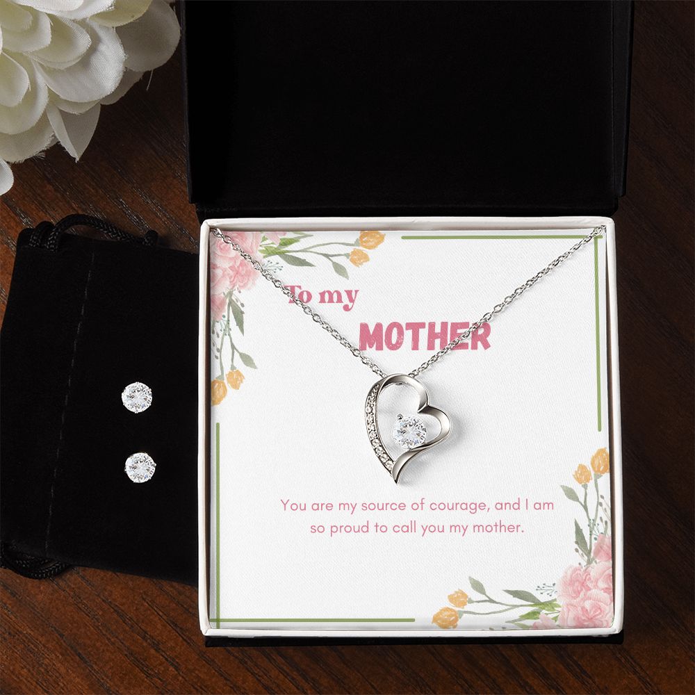 89 Forever Love Necklace and Cubic Zirconia Earring Set