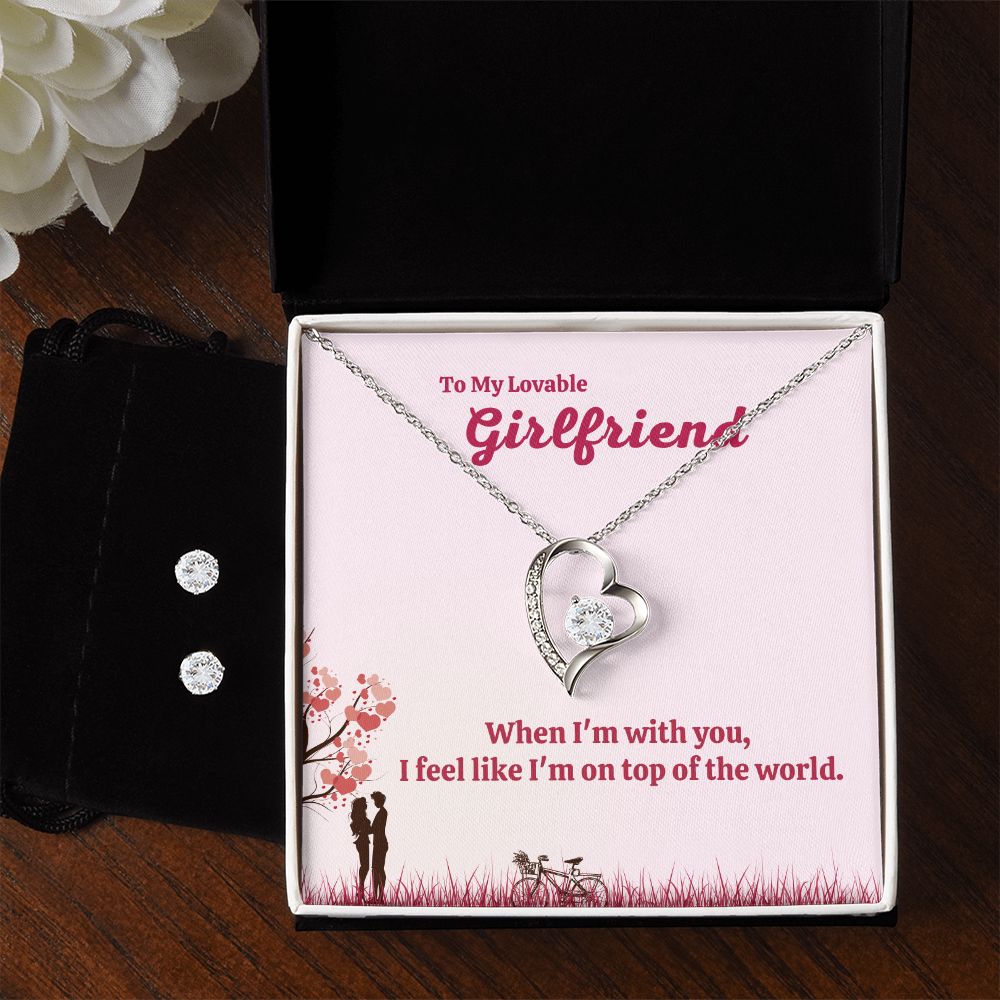 70 Forever Love Necklace and Cubic Zirconia Earring Set