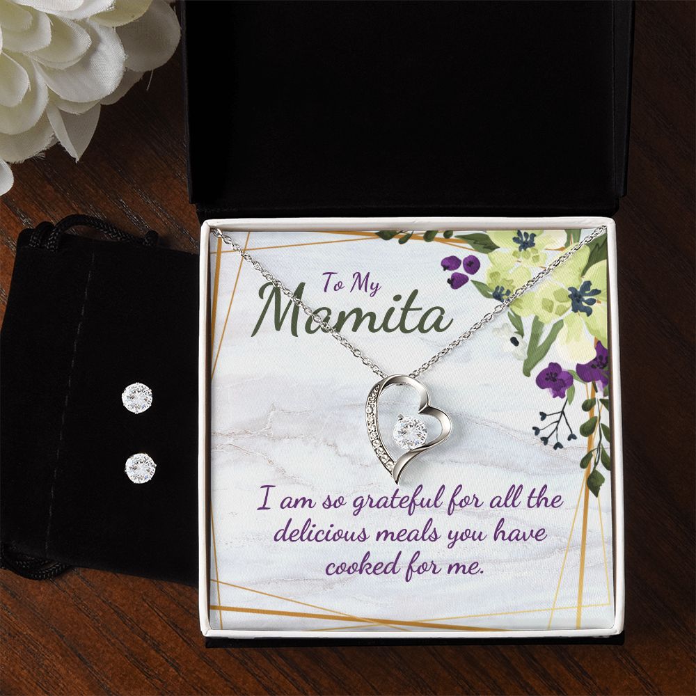 65 Forever Love Necklace and Cubic Zirconia Earring Set