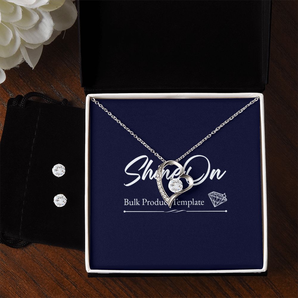 Forever Love Necklace and Cubic Zirconia Earring Set