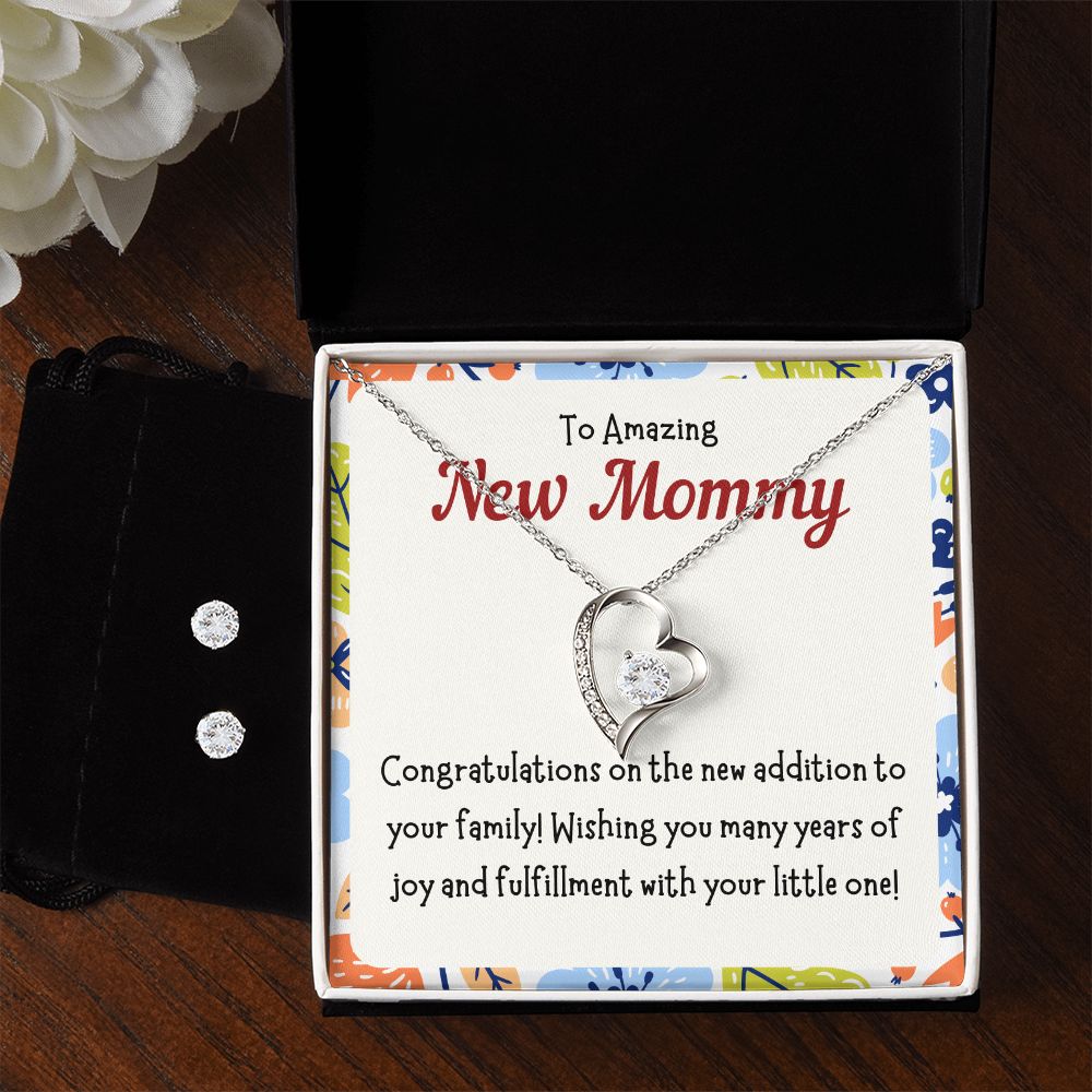 75 Forever Love Necklace and Cubic Zirconia Earring Set