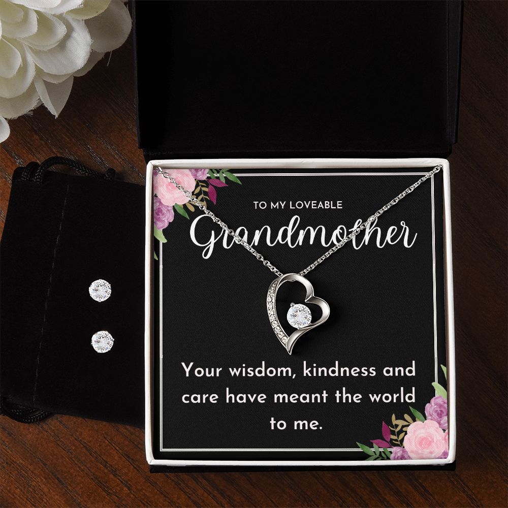 33 Forever Love Necklace and Cubic Zirconia Earring Set