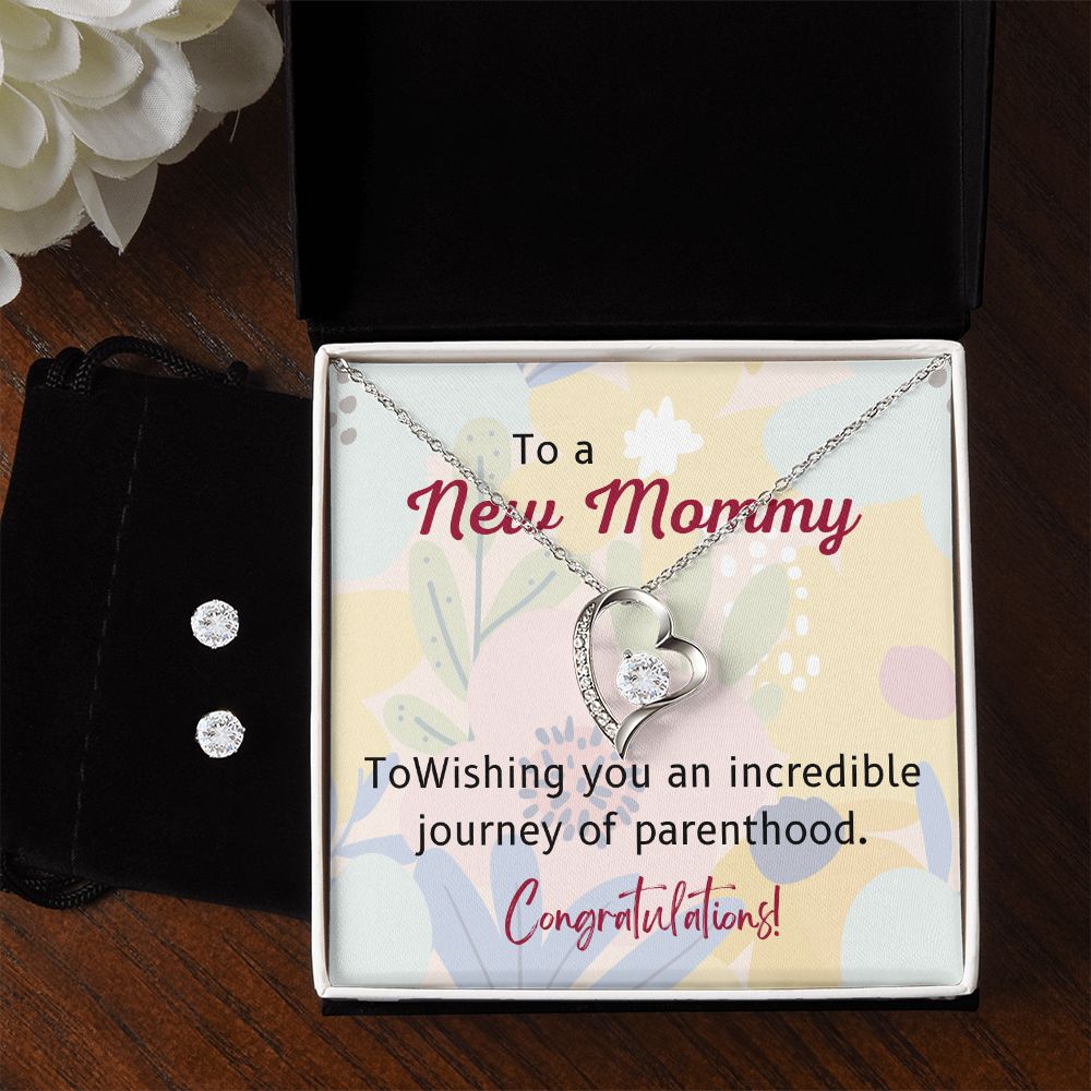 77 Forever Love Necklace and Cubic Zirconia Earring Set