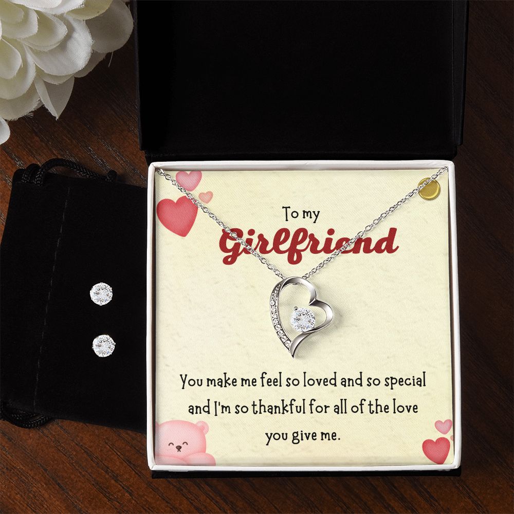 74 Forever Love Necklace and Cubic Zirconia Earring Set