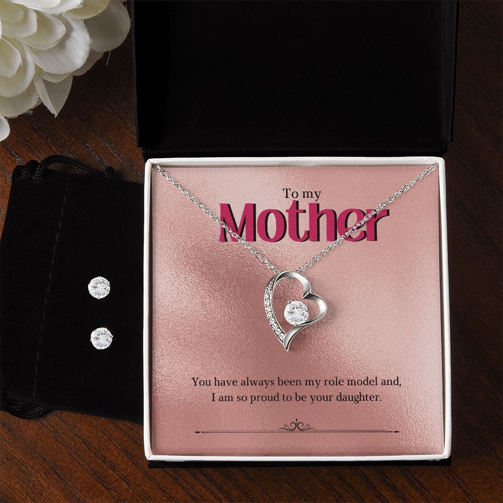 81 Forever Love Necklace and Cubic Zirconia Earring Set